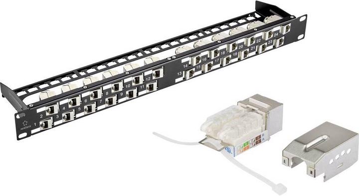 Image du produit Renkforce Panneau de brassage Rnekforce modulaire 24 ports Keystone modulaire 45°
