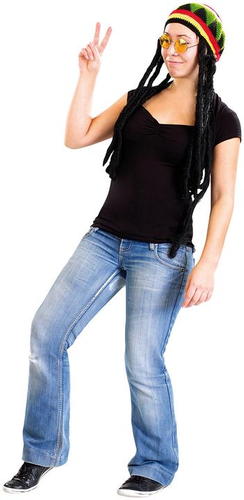 Produktbild Infactory Jamaika-Mütze mit Dreadlocks & Brille (One Size)