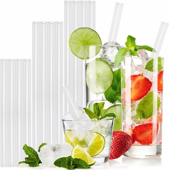 Produktbild T&N Glas Strohhalm (12 Trinkhalme, 4x15cm, 4x20cm, 4x23cm, Gerade) (12 x)