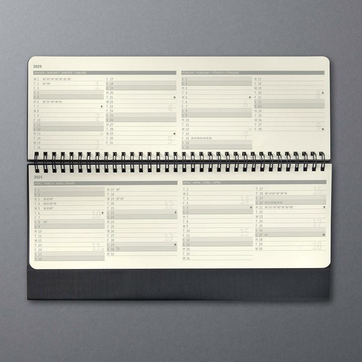 Produktbild Sigel Tischkalender 2025 C2580 1W/2S schwarz 30x14.4cm (13.9 x 30.4 cm, Harter Einband, Deutsch)