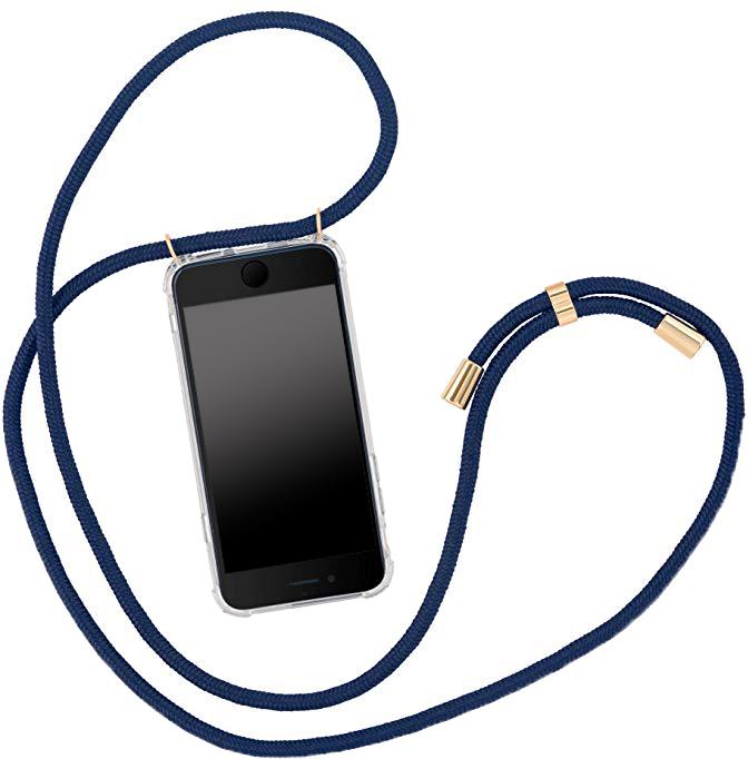 Produktbild PhoneLook Hülle Gummi transparent mit Seil blau (Apple iPhone 16e)