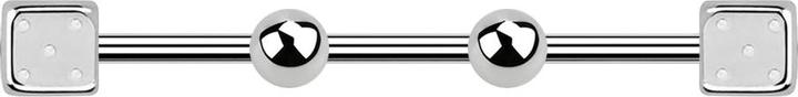 Immagine prodotto Star Piercing Barbell silver due palle con due cubi (senza ottone, Acciaio chirurgico 316L)