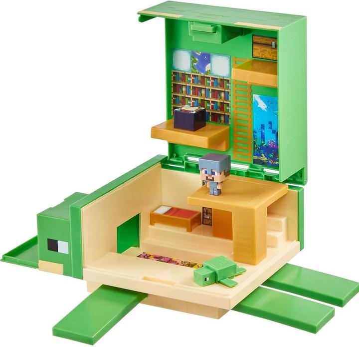 Actual product image Minecraft Transforming Turtle Hideout and Action Figures