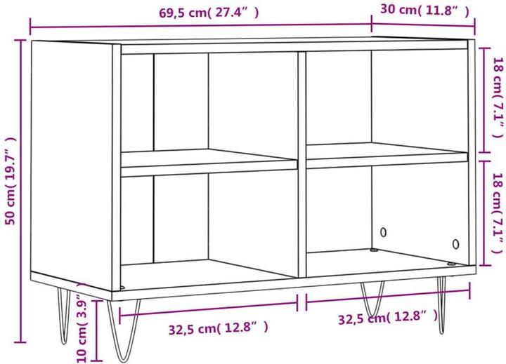 Actual product image VidaXL Gerardo (69.5 x 30 x 50 cm)