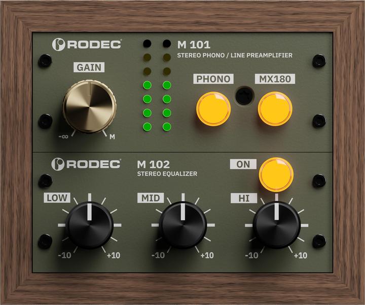 Actual product image Rodec BUNK 01 WALNUT / GREEN (Studio- and Livemixer)