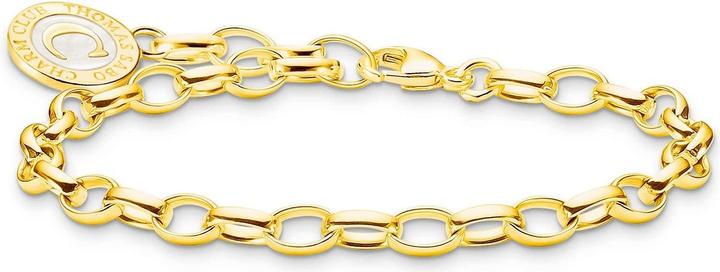 Image du produit Thomas Sabo Charm bracelet en émail blanc scintillant doré à froid (15 cm, Argent 925, Émail)