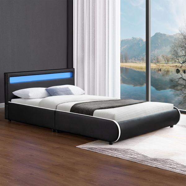 Produktbild Juskys Polsterbett Sevilla mit LED (140 x 200 cm)