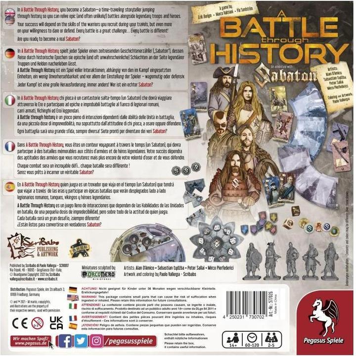 Immagine prodotto Pegasus 57702G - Una battaglia attraverso la storia - Il gioco da tavolo Sabaton (DE/EN/FR/IT/ES Edition) (Tedesco, Spagnolo, Francese, Inglese)