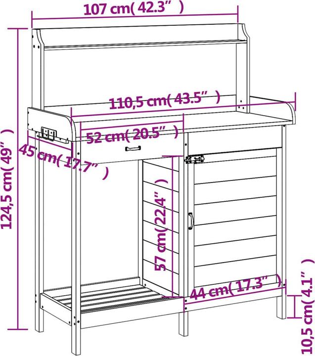 Image du produit VidaXL Table à plantes avec armoire