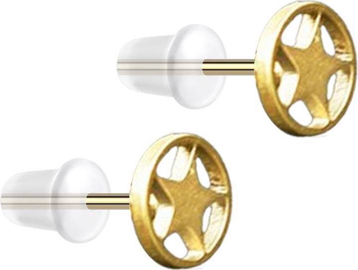 Produktbild Star Piercing Ohrstecker vergoldet Stern (ohne Messing, Chirurgenstahl 316L)