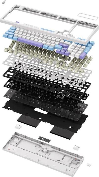 Actual product image VGN V98Pro V2 Gaming Keyboard, Steam Wave Pro - Sea Salt (US) (US, Wireless, Cable)