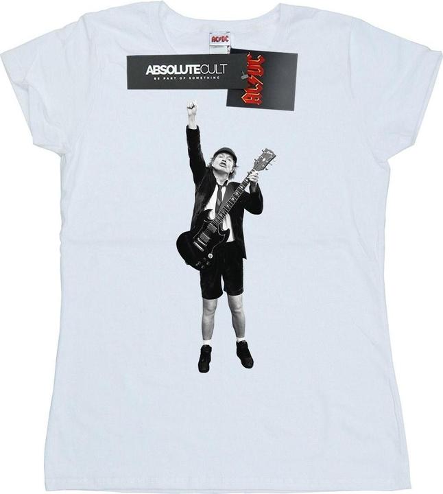 AC/DC Angus Young TShirt aus Baumwolle mit Ausschnitt