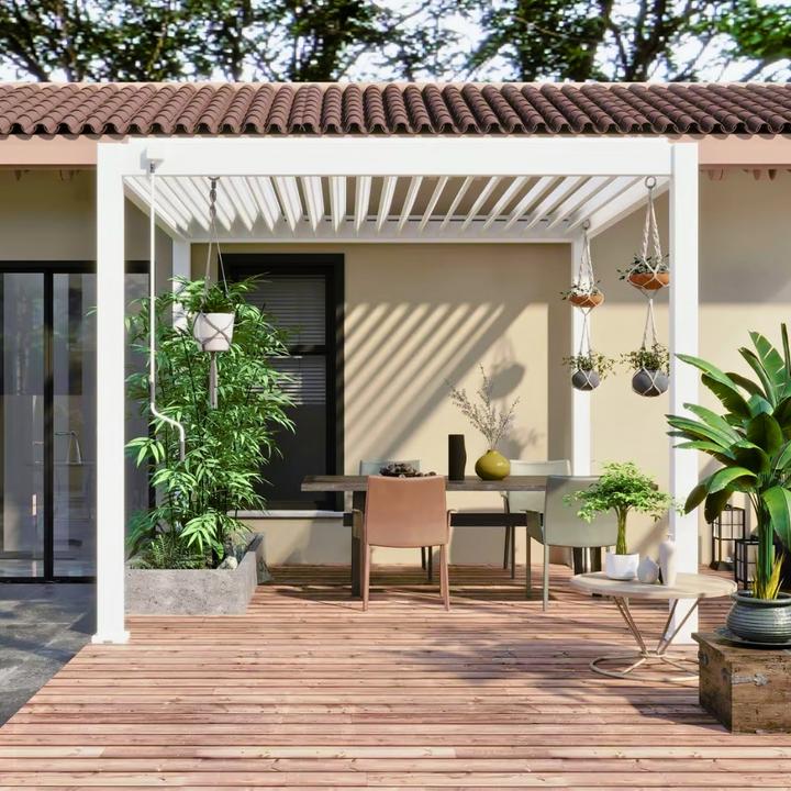 Produktbild Ventaris Pergola Classic mit Lamellendach Weiss (300 cm, 300 cm)