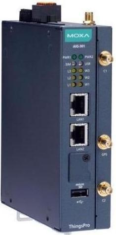 Produktbild Moxa AIG-301-EU-AZU-LX - Erweiterte IIoT-Gateways mit 2 Ports für Modbus zu Azure mit Arm Cortex-A7 Dual-