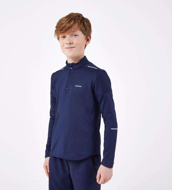Artengo Kinder Langarmshirt Tennis 1/2 Reissverschluss - TTS ML TH dunkelblau (5, 6)