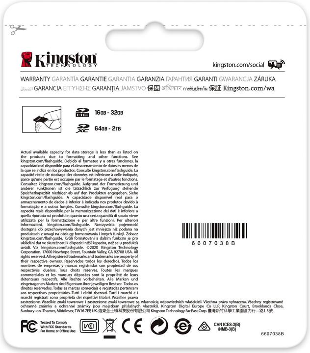 Image du produit Kingston Canvas Go! Plus (64 Go, SDXC, U3, UHS-I)