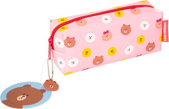 Line Friends pencil case - Cosmetic bag with a teddy bear image, universal