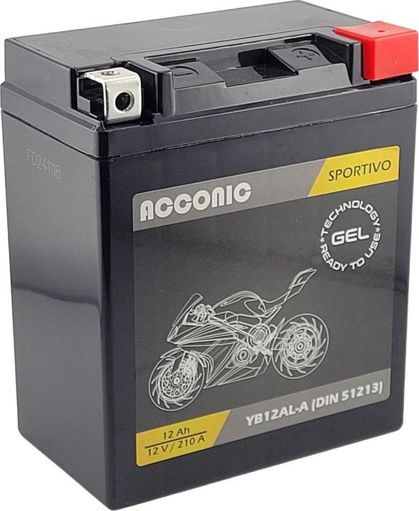Actual product image Acconic Sportivo GEL YB12AL-A Motorradbatterie 12 Ah 12V (DIN 51213) (12 V, 12 Ah)