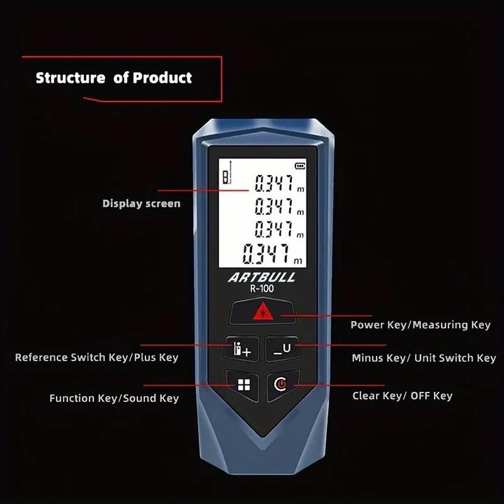 Actual product image Cbx 100m laser rangefinder R100, digital distance measuring device, laser measuring device (100 m, 690 nm)