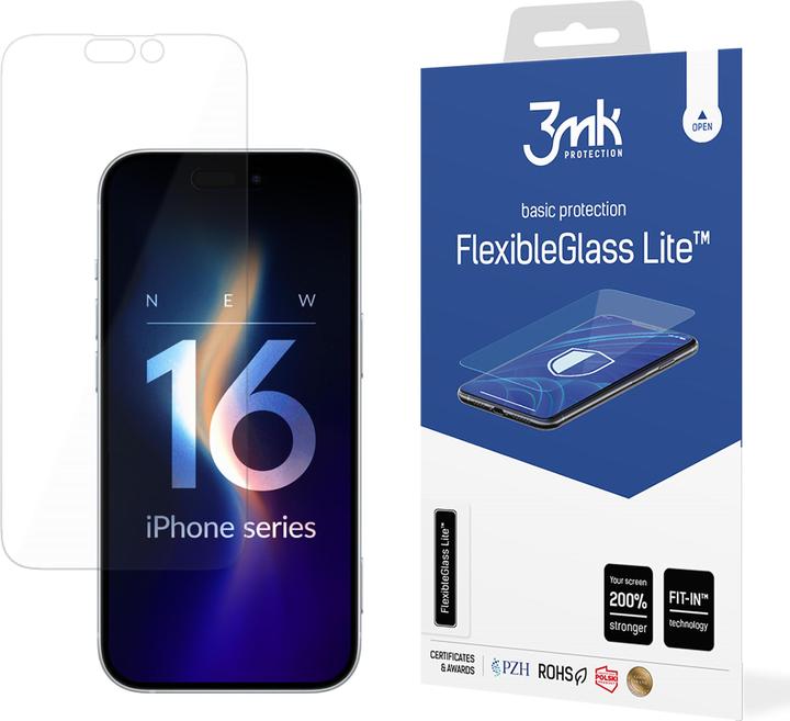 Actual product image 3MK FlexibleGlass Lite iPhone 16 Plus Szkło Hybrydowe Lite (1 Piece, Apple iPhone 16 Plus)