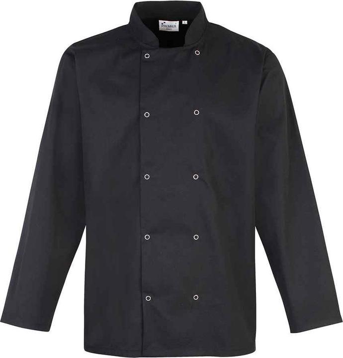 Premier Unisex Adult Stud Front Long-Sleeved Chef Jacket