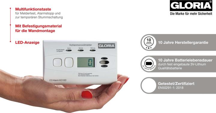 Produktbild Gloria K010D Kohlenmonoxidmelder