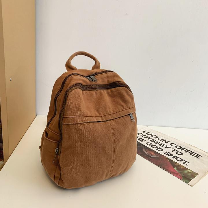 Produktbild Only-Bags.Store Casual Rucksack, geeignet für High School und College-Studenten, solide Farbe Canvas Rucksack