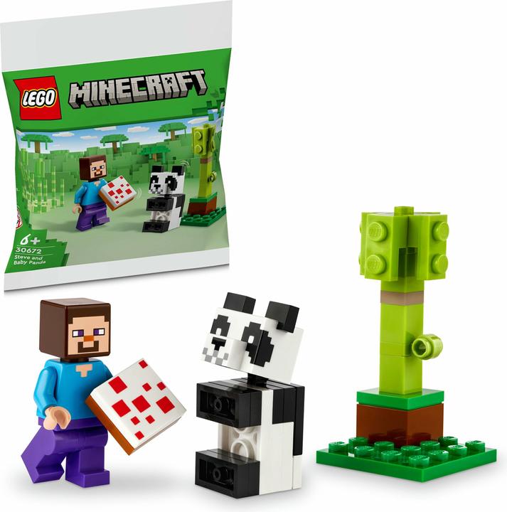 Immagine prodotto Minecraft Steve con il cucciolo di panda (30672, LEGO Minecraft)