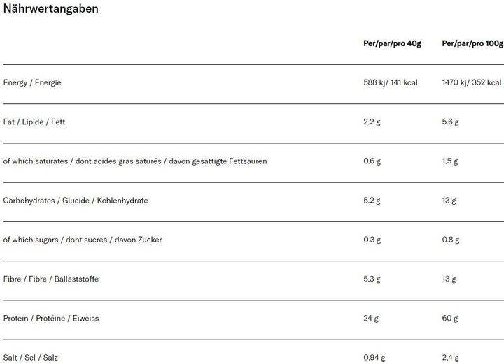 Nährwerte und Zutaten Noshballs Cleanblend (Vanille, 1 Stk., 1000 g)