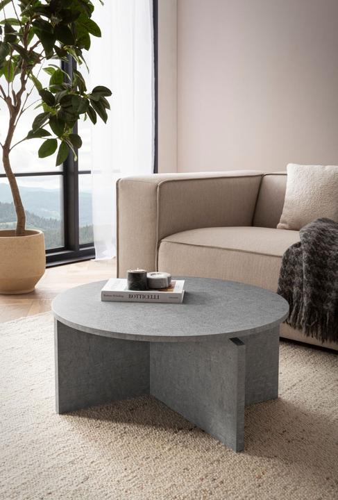 Actual product image FineBuy Couchtisch 70 cm Wohnzimmertisch Sofatisch Rund Gross Kaffeetisch Modern (70 x 70 x 33 cm)