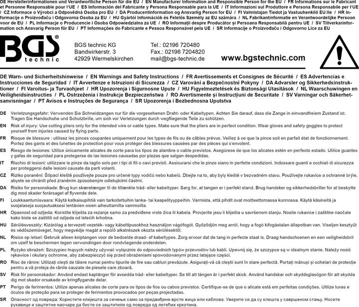 Image du produit BGS Pince coupante diagonale renforcée 240 mm (240 mm)
