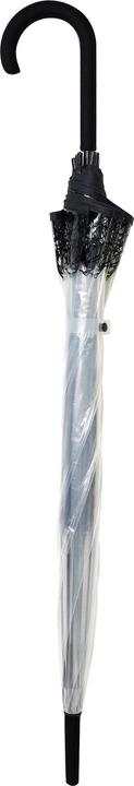 Actual product image Smati transparent automatic umbrella bell-shaped with black rose border - umbrella ladies