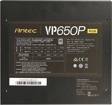 Actual product image Antec VP PLUS Series VP650 PLUS (650 W)
