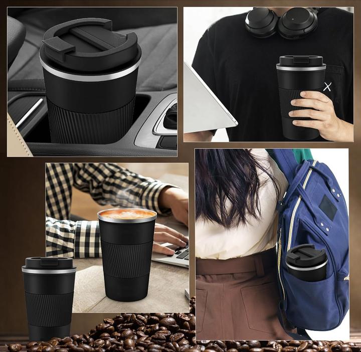 Produktbild ASMI Edelstahl Kaffeebecher, Thermobecher, Auto-Tumbler-Becher, 500ml (0.50 l)