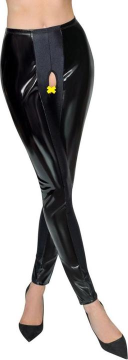 Actual product image Black Level Crotchless Vinyl Leggings S (S)