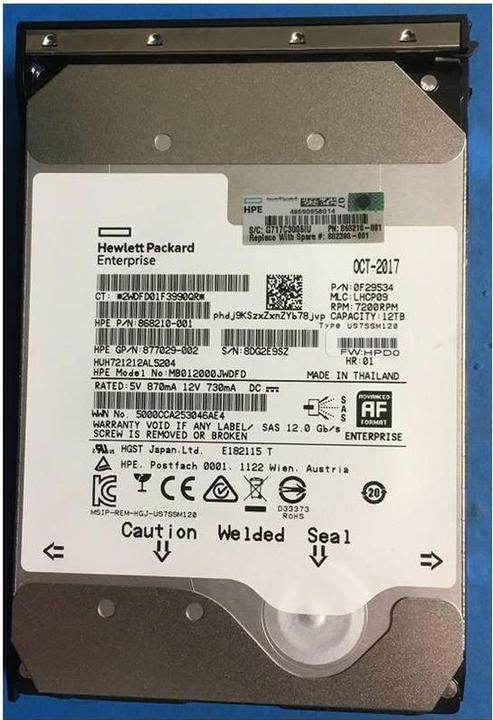 Actual product image HPE DRV HDD 12TB 7.2K LFF (12 TB, 3.5")