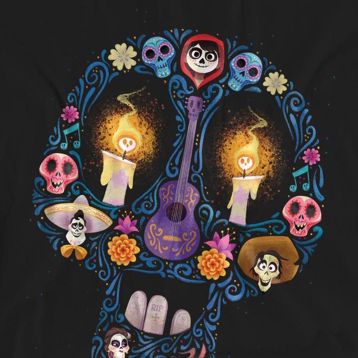 Actual product image La Maison du Coco Unisex Adult Day Of The Dead Ernesto Miguel Hector Skull T-Shirt (L)