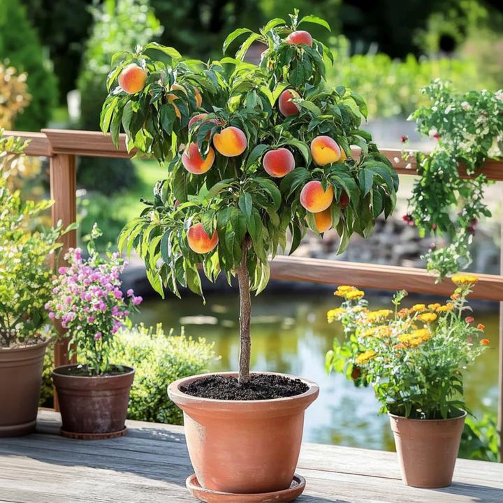 Actual product image Plant in a Box Prunus 'Bonanza' - Peach tree (60 cm)