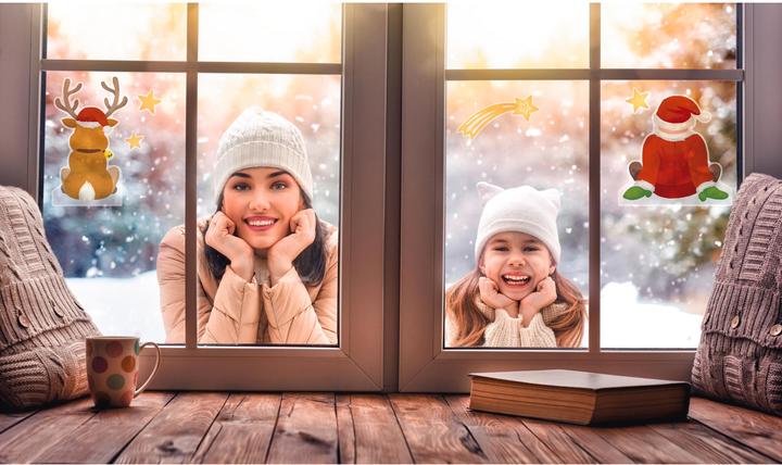 Image du produit Avery Dennison Zweckform ZDesign Weihnachts-Fensterbild Niko/Rentier transparent, bunt bedruckte Folie, Blattforma