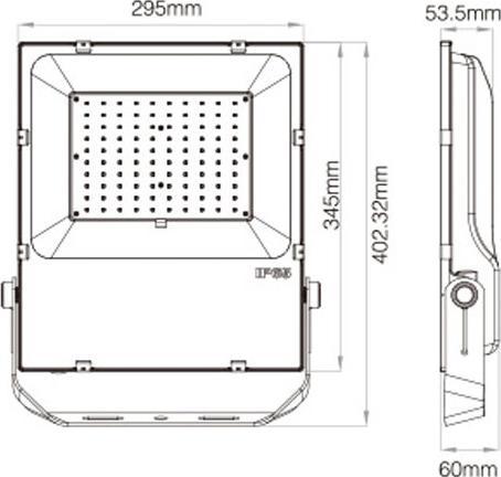 Image du produit Milight Projecteur professionnel à LED RGBW sans fil 100W IP65 avec télécommande (9500 lm, IP65)