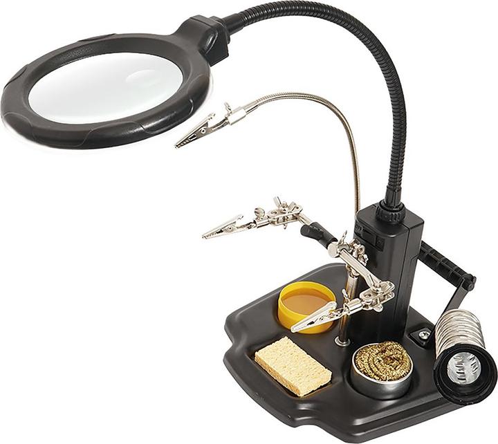 Actual product image Rs Pro PCB Helping Hand with LED Magnifier (Soldering bit)