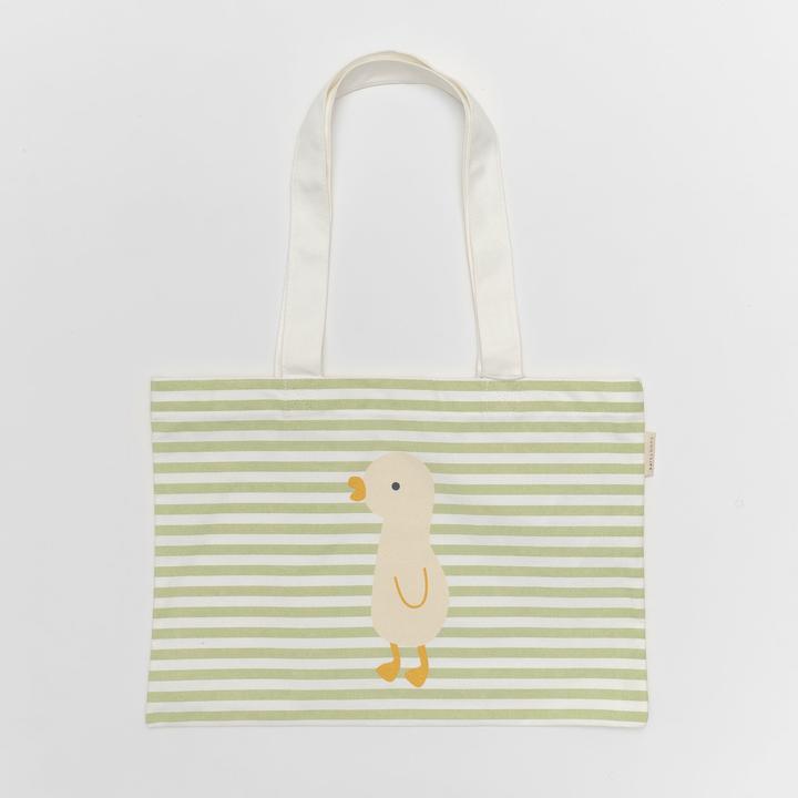 Sunnylife Kinder Canvas Strandtasche Ente Sage Stripes