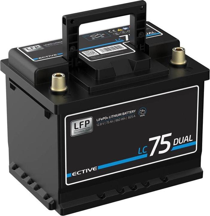 Produktbild Ective LC 75 Dual LFP | Starter- und Versorgungsbatterie (12 V, 75 Ah, 825 A)