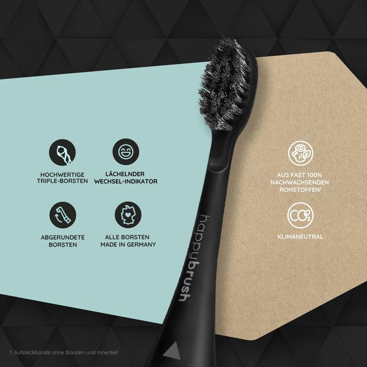 Immagine prodotto happybrush ECO VIBE 3 spazzole collegabili Tutto nero (3 x)