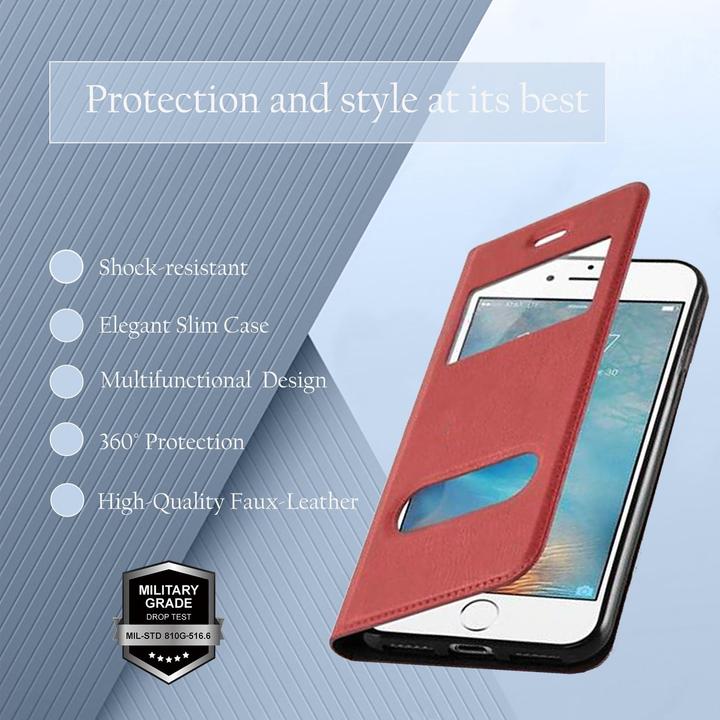 Produktbild Cadorabo Book mit View Doppelfenster Cover (Apple iPhone 7, Apple iPhone SE (2nd Gen))