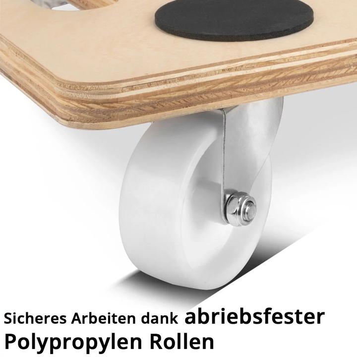 Image du produit Stahlwerk Rollwagen 4er Set bis 250 kg 58x29 cm Rollbrett Transportroller (250 kg)