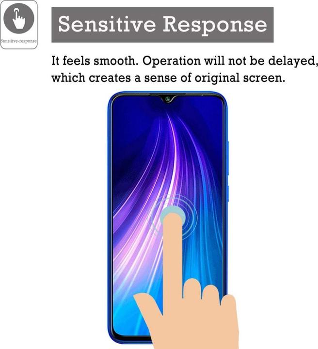 Actual product image Screenguard Xiaomi Redmi Note 8 Full Screen Protective Glass Film 2.5D 9H (1 Piece, Xiaomi Redmi Note 8)