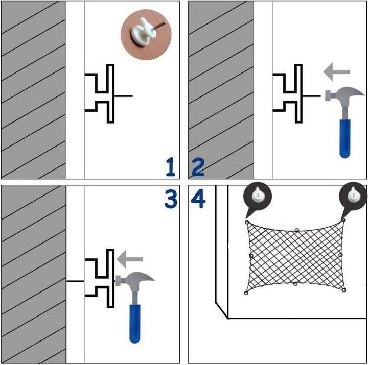 Actual product image Esmée Wandnetz Fotohalter Organizer Deko Fischernetz inkl. Holz Klammern + Wandhalterung 200x100cm (Bulletin board)