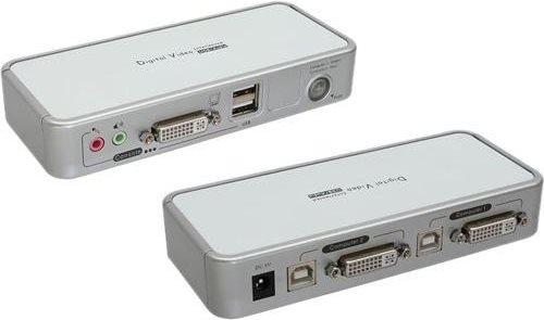 Produktbild InLine KVM Switch 2-fach DVI USB mit Audio inkl. 2 Kabelsaetze 1,2m