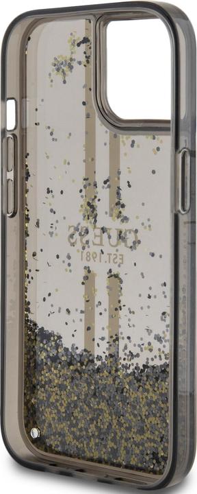 Image du produit Guess GUHCP15SLFCSEGK iPhone 15 / 14 / 13 6.1" czarny/black hardcase Liquid Glitter Gold Stripes (Apple iPhone 15)